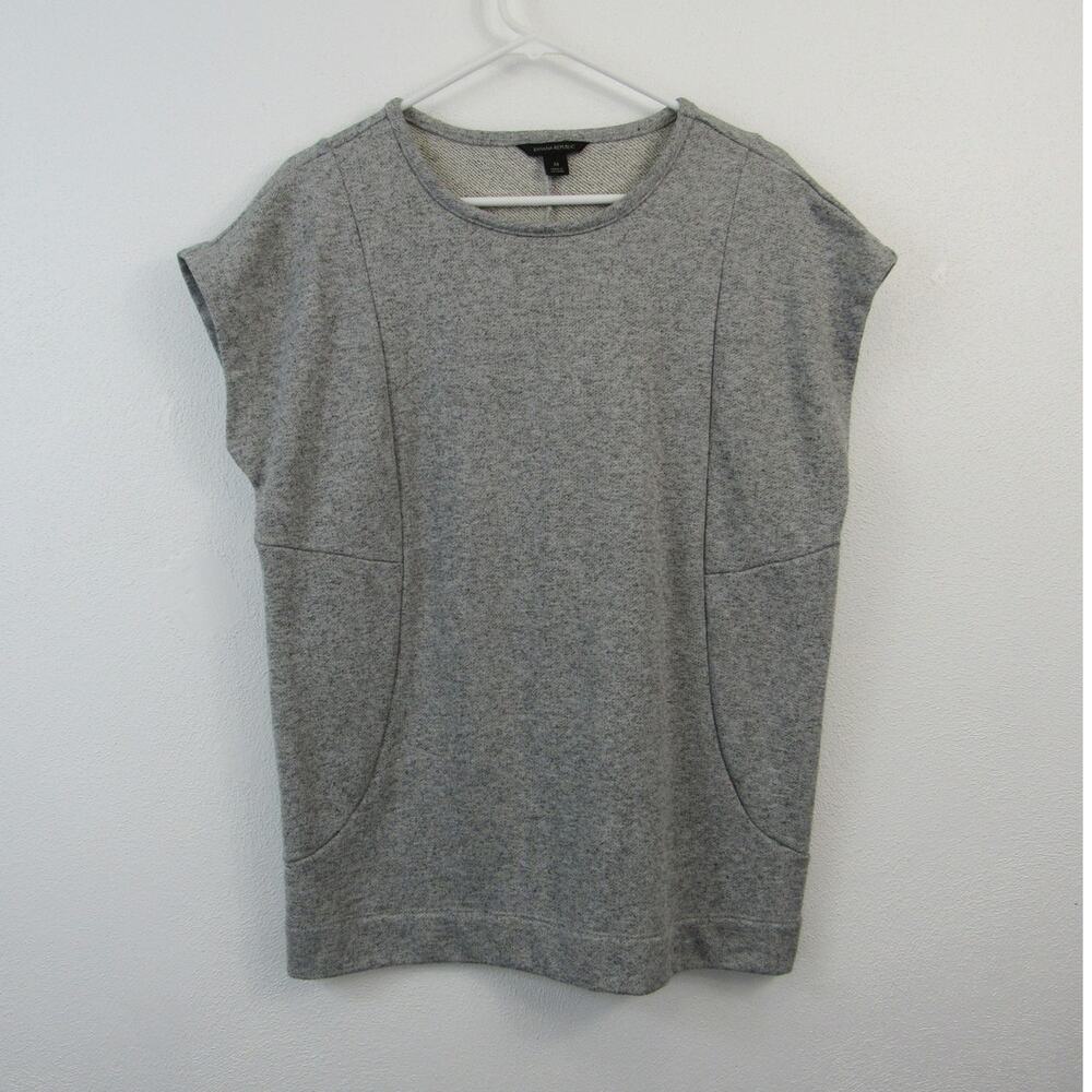 Banana Republic Medium Heather Grey Short Sleeve Sweater Vest Gray Women’s